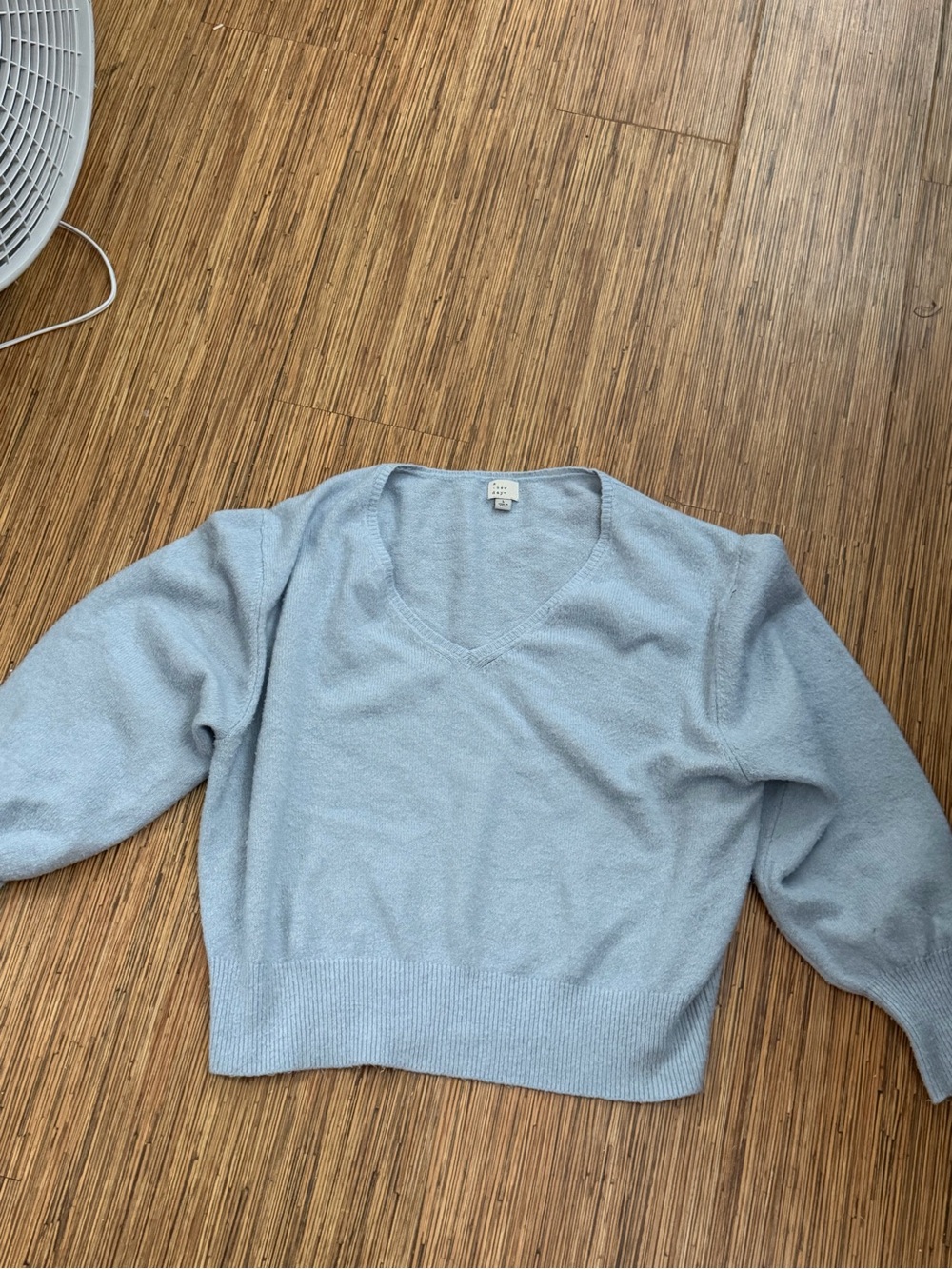 Target Light Blue Off-the-Shoulder V-Neck Sweater